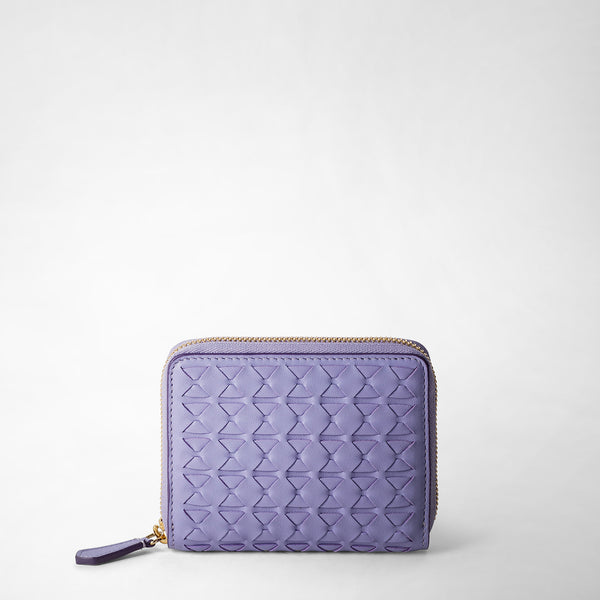 Mini zip wallet in mosaico - liliac