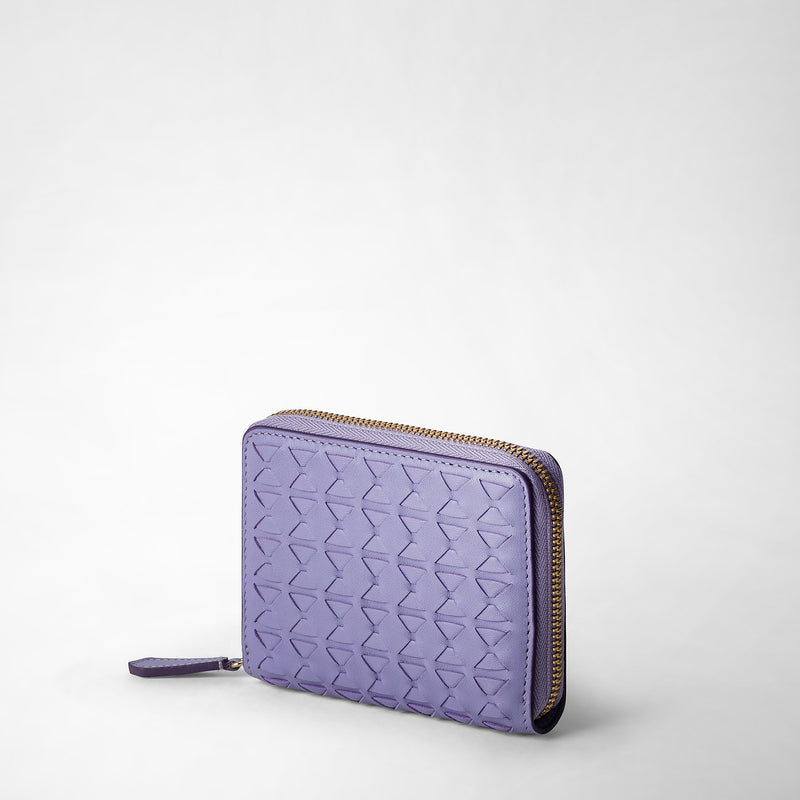 Mini zip wallet in mosaico - liliac
