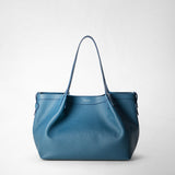 Sac cabas secret small en cuir rugiada - blue jeans