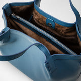 Sac cabas secret small en cuir rugiada - blue jeans