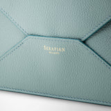 Pouch in rugiada leather - azure