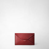 Pouch in rugiada leather - burgundy