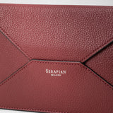 Pouch in rugiada leather - burgundy