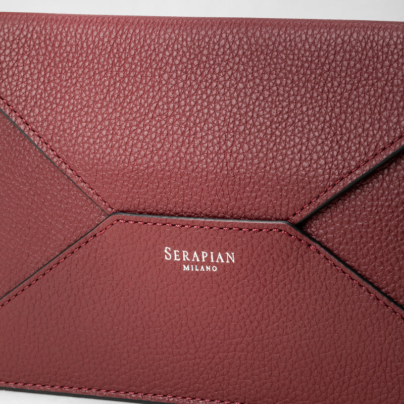 Pouch in rugiada leather - burgundy