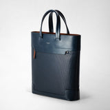 Vertical tote ban in stepan 72 - ocean blue/navy/cuoio
