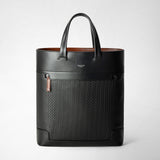 Vertical tote ban in stepan 72 - black/black/cuoio