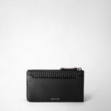 Porte-cartes zippé en stepan 72 - black/black/cuoio